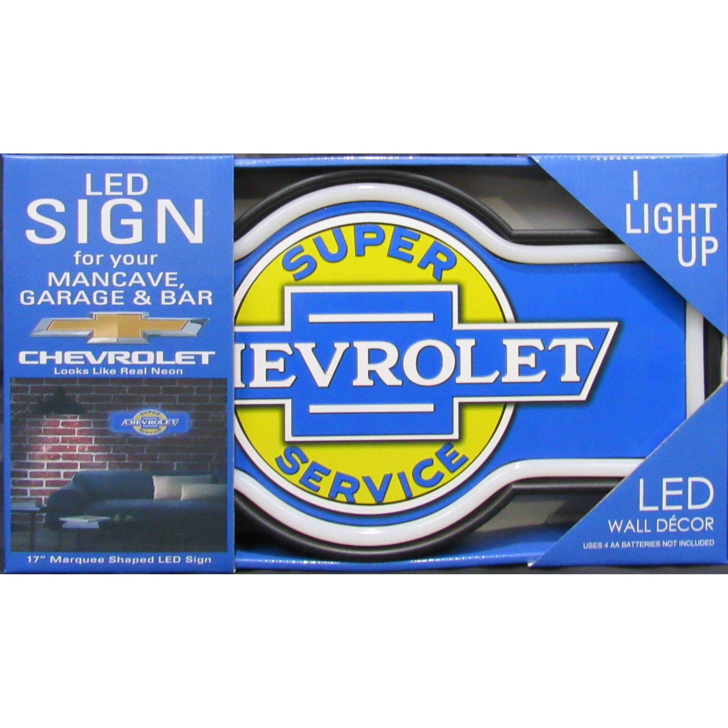 Super Chevrolet Service Backlit Led Neon Lighted Sign 15"x15" 