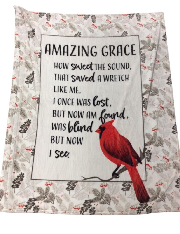 Amazing Grace Cardinal Throw Blanket - Image 2