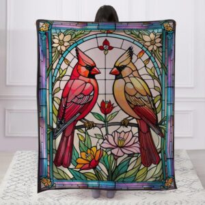 Stained Glass Cardinal Throw