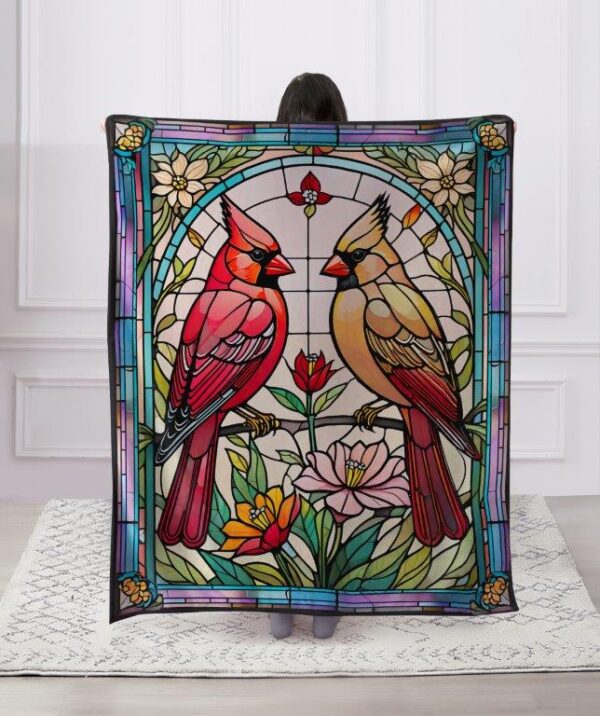 Stained Glass Cardinal Throw